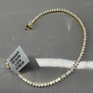 14k Vermeil Over 925 Sterling Silver Mossinate Tennis Bracelet